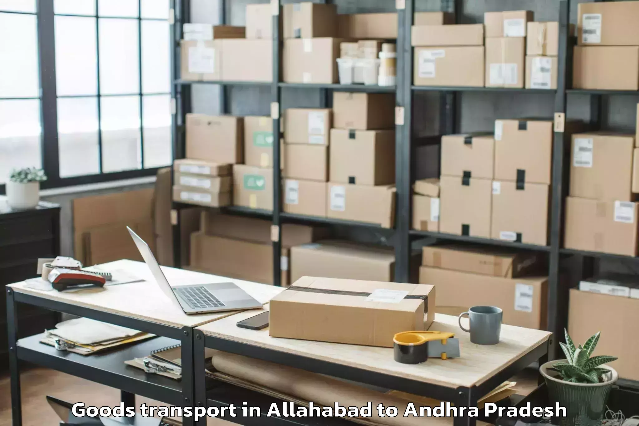 Professional Allahabad to Akasahebpeta Goods Transport